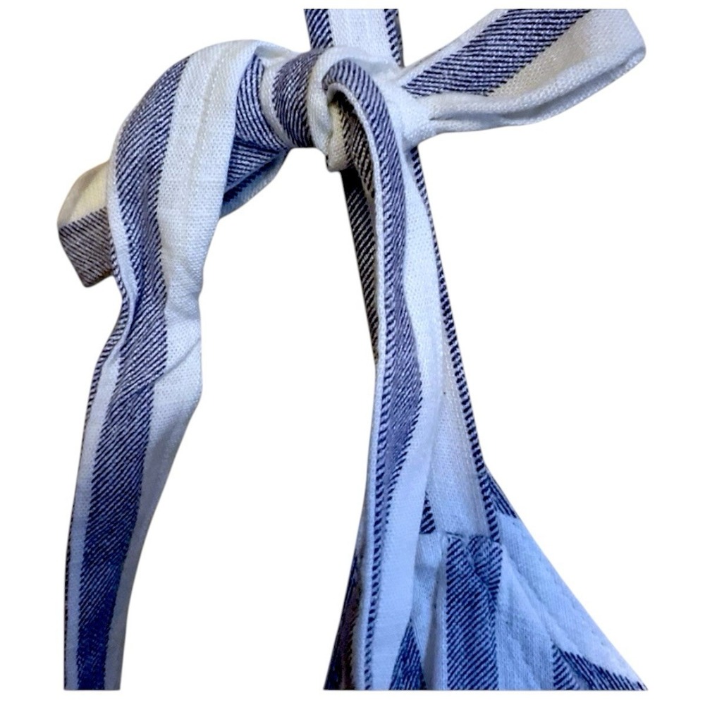 Everlily Women's Jumpsuit Size S White Blue Stripe Wide Leg Linen Blend Travel - Picture 7 of 10